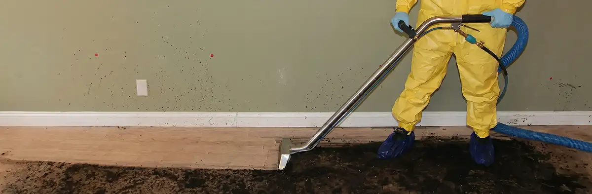 sewage removal service performing deep cleaning and extraction of sewage from an indoor area in Wichita, KS